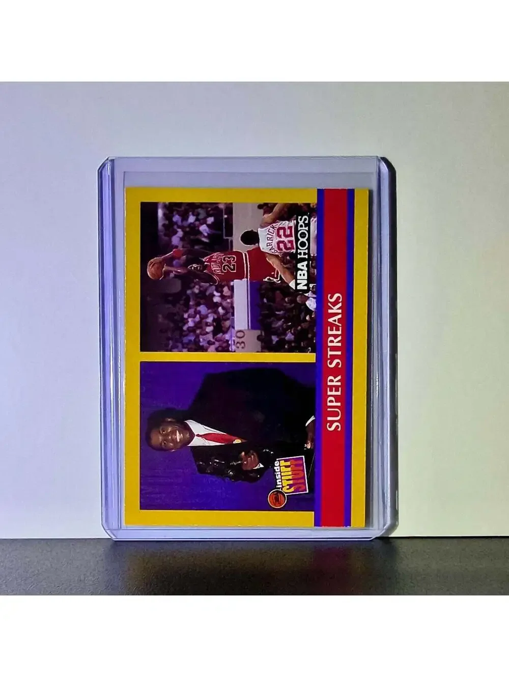 Michael Jordan Magic Johnson 1990-91 NBA Hoops Super Streaks #385 Card Bulls